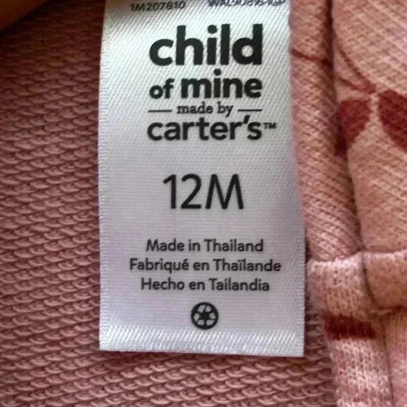 Carter’s Pink Cherry Print Sleeveless Zip-Up Vest - Picture 3 of 3